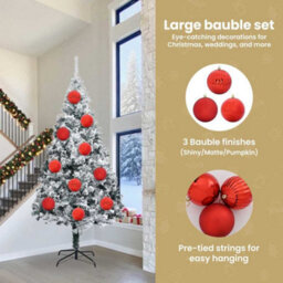 Vidaxl Christmas Bauble Set Xxl 3 Pcs Red Plastic - thumbnail 7