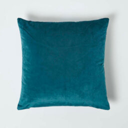 Homescapes Navy Tropical Banana Leaf Velvet Cushion 46 X 46 Cm - thumbnail 2