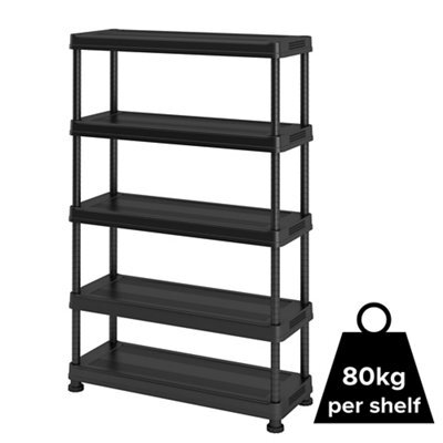 Form Links Black 5 Shelf Plastic Shelving Unit (H)1820mm (W)1200mm