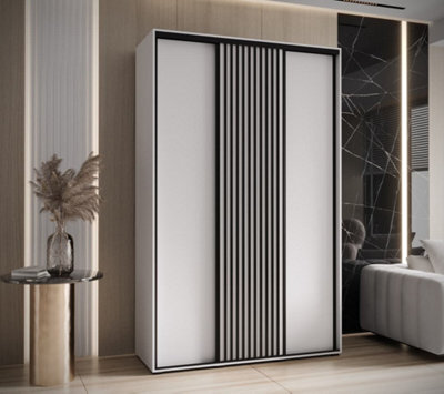 Arte Modern Sapporo Sliding Door Wardrobe 150Cm In White: Stylish Storage For Small Spaces (H)2050mm (W)1500mm (D)600mm - image 1