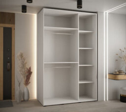 Arte Modern Sapporo Sliding Door Wardrobe 150Cm In White: Stylish Storage For Small Spaces (H)2050mm (W)1500mm (D)600mm - thumbnail 4