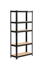 Rhino Racking 150 X 75 X 30Cm - Black - 5 Tier Boltless Heavy Duty Garage Shelving Unit - 1000Kg Load Weight