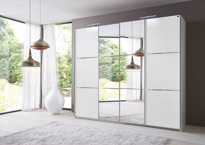 Brighton 4 Sliding Door Wardrobe With The Two Centre Doors Fitted With Mirror Glass 300Cm - image 1