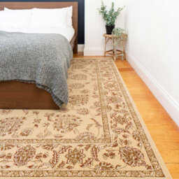 Loomed Gold Cream Classical Oriental Floral Medallion Runner Rug 60Cm X 240Cm - thumbnail 5