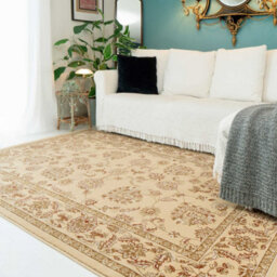 Loomed Gold Cream Classical Oriental Floral Medallion Runner Rug 60Cm X 240Cm - thumbnail 3