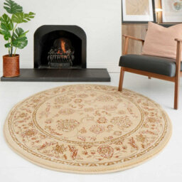 Loomed Gold Cream Classical Oriental Floral Medallion Runner Rug 60Cm X 240Cm - thumbnail 2