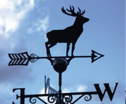 Poppy Forge Stag Weathervane - Solid Steel - W61 X H88 Cm - Powder Coated Black - thumbnail 2