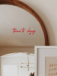 Time To Slay Mirror Sticker - Red  Peel & Stick Motivational Quote Vinyl - thumbnail 5