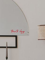 Time To Slay Mirror Sticker - Red  Peel & Stick Motivational Quote Vinyl - thumbnail 4