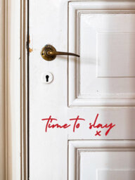 Time To Slay Mirror Sticker - Red  Peel & Stick Motivational Quote Vinyl - thumbnail 1