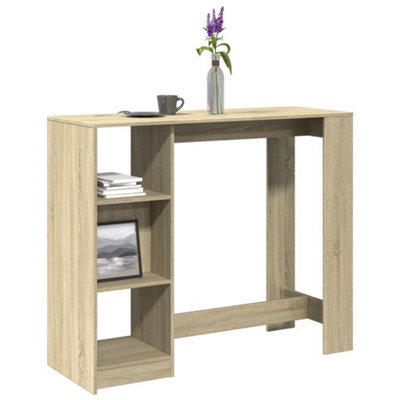Berkfield Bar Table With Shelf Sonoma Oak 124X46X103.5 Cm Engineered Wood - image 1