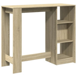 Berkfield Bar Table With Shelf Sonoma Oak 124X46X103.5 Cm Engineered Wood - thumbnail 6