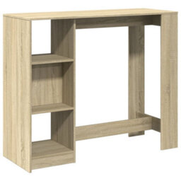 Berkfield Bar Table With Shelf Sonoma Oak 124X46X103.5 Cm Engineered Wood - thumbnail 2