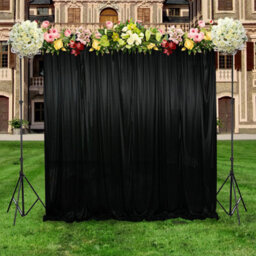 Neel Blue 3X3 M Ice Silk Backdrop Curtain Photography Scenery For Christmas Events Decor, Black - thumbnail 8
