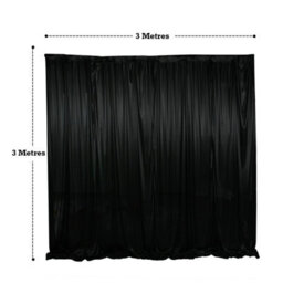 Neel Blue 3X3 M Ice Silk Backdrop Curtain Photography Scenery For Christmas Events Decor, Black - thumbnail 2