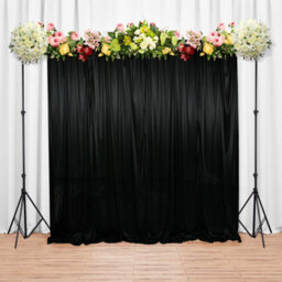 Neel Blue 3X3 M Ice Silk Backdrop Curtain Photography Scenery For Christmas Events Decor, Black - thumbnail 6