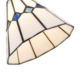 Happy Homewares White Glass Tiffany Pendant Light Shade With Midnight Blue Diamonds - thumbnail 8