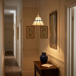 Happy Homewares White Glass Tiffany Pendant Light Shade With Midnight Blue Diamonds - thumbnail 6