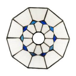 Happy Homewares White Glass Tiffany Pendant Light Shade With Midnight Blue Diamonds - thumbnail 3