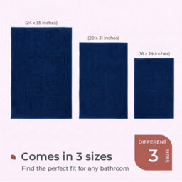 Moonlight Bedding Plush Chenille Bathroom Floor Mat Non-Slip Quick-Dry Absorbent Bathroom & Doorway Shower Rug Navy 60X90 Cm - thumbnail 6