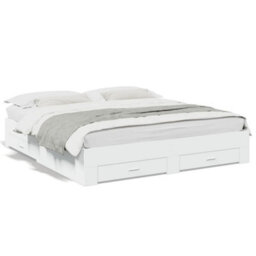 Berkfield Bed Frame With Drawers Without Mattress White 200X200 Cm - thumbnail 2