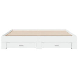 Berkfield Bed Frame With Drawers Without Mattress White 200X200 Cm - thumbnail 4