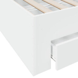 Berkfield Bed Frame With Drawers Without Mattress White 200X200 Cm - thumbnail 8
