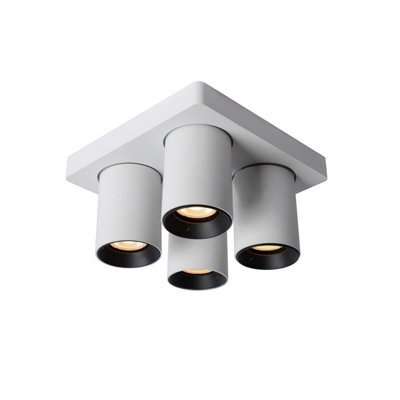Lucide Nigel Modern Ceiling Spotlight - Led Dim To Warm - Gu10 - 4X5W 2200K/3000K - White - image 1
