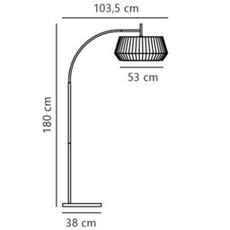 Nordlux Dicte Textile Floor Lamp Hand Pleated Brown,mains - thumbnail 5