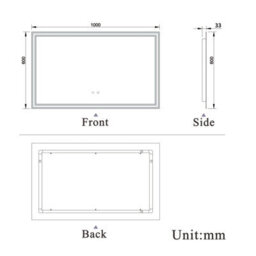 AVER-GROWTH Led Bathroom Mirror With Bluetooth 3 Colour Lights Anti-Fog Touch/wall Switch Vertical/horizontal Brightness Memory 1000X600mm - thumbnail 9