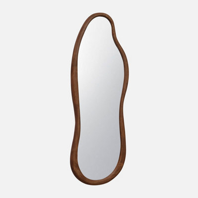 Sweeek. Wooden Mirror Austin Walnut 122X3X48 Cm - image 1