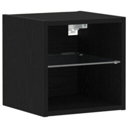 Berkfield Modern Led Tv Cabinet Black Oak 30X28,5X30 Cm Engineered Wood