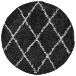 Walplus Shaggy Rug Pamplona High Pile Modern Black And Cream 280 Cm - thumbnail 2