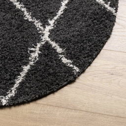 Walplus Shaggy Rug Pamplona High Pile Modern Black And Cream 280 Cm - thumbnail 4