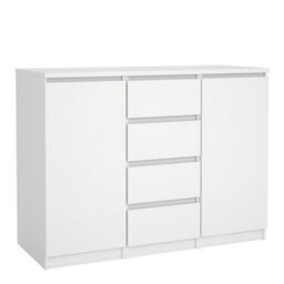 Furniture To Go Naia Sideboard 4 Drawers 2 Doors In White (W) 120.8 X  (H) 90.7 X (D) 50Cm - thumbnail 1