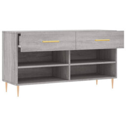 Berkfield Shoe Bench Grey Sonoma 102X35X55 Cm Engineered Wood - thumbnail 5