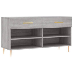 Berkfield Shoe Bench Grey Sonoma 102X35X55 Cm Engineered Wood - thumbnail 2