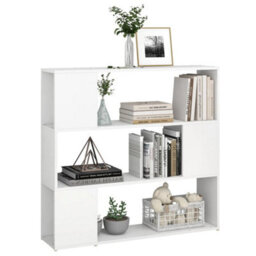 Berkfield Book Cabinet Room Divider White 100X24X94 Cm - thumbnail 4
