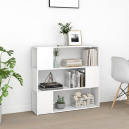 Berkfield Book Cabinet Room Divider White 100X24X94 Cm - thumbnail 3