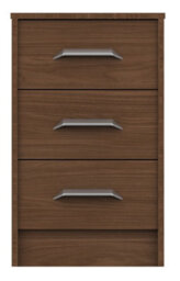 Hazlemere 3 Drawer Bedside Chest - Walnut On Express Delivery And Ready Assembled - thumbnail 2