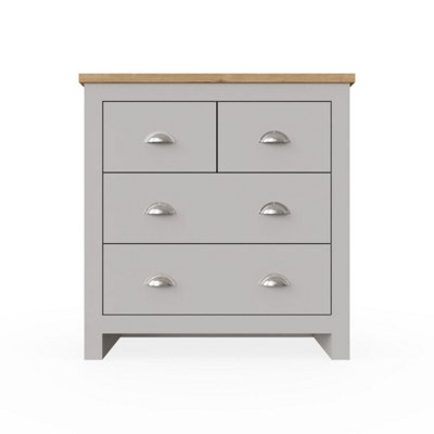 Timber Art Design Lisbon Light Grey Bedroom Chest Of Drawers 2+2 4 Drawer Storage Cabinet Furniture - image 1