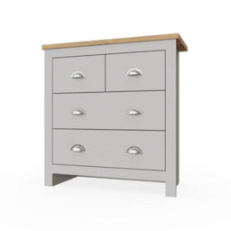 Timber Art Design Lisbon Light Grey Bedroom Chest Of Drawers 2+2 4 Drawer Storage Cabinet Furniture - thumbnail 2