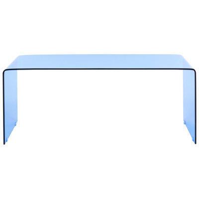Wyld and Coco Vogui Tempered Glass Coffee Table Blue Semi-Transparent 100 X 50 Cm - image 1