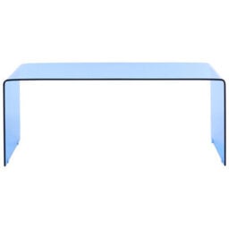 Wyld and Coco Vogui Tempered Glass Coffee Table Blue Semi-Transparent 100 X 50 Cm - thumbnail 1