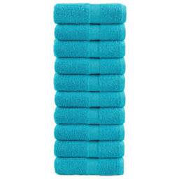 Berkfield Premium Wash Towels Solund 10 Pcs Turquoise 30X30 Cm 600 Gsm