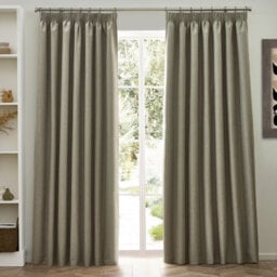 furn. Furn Dawn Textured Blackout Pencil Pleat Curtain Pair Natural (W)117Cm X (D)183Cm - thumbnail 6