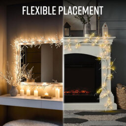 Globrite Christmas Garland - 6 Ft Birch, 48 Led Battery Operated - Fairy Lights With Timer Table & Home Christmas Decorations - thumbnail 4