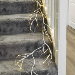 Globrite Christmas Garland - 6 Ft Birch, 48 Led Battery Operated - Fairy Lights With Timer Table & Home Christmas Decorations - thumbnail 9