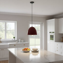 15Cm Burgundy Metal Easy Fit E27 Pendant Ceiling Lamp Shade - thumbnail 5