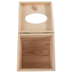 Woodeedoo Square Wooden Tissue Box Cube Dispenser With Hinged Lid Table Decor Bathroom Bedroom Office Refill Tissues Cover Container - thumbnail 6
